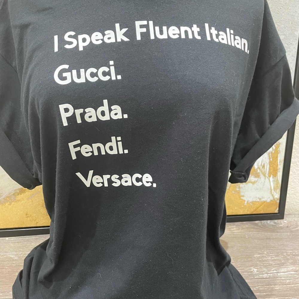 Women’s I Speak Fluent Italian Tee All Sizes Available - Picture 3 of 3